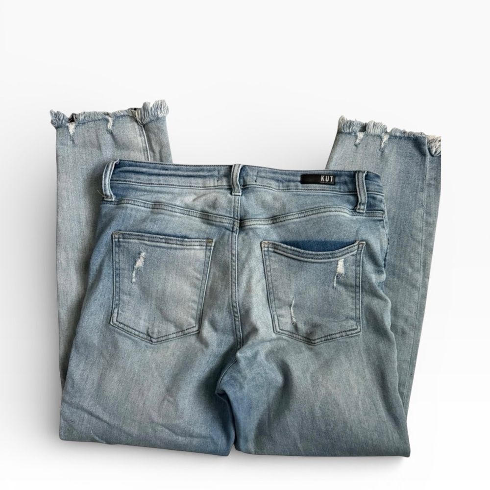 KUT Distressed Women's Ankle Jeans Raw Hem #147555 Size 10 - Picture 6 of 13